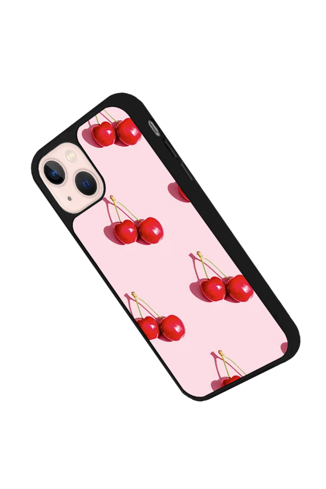 iPhone 13 Mini Uyumlu Kiraz Tasarımlı Glossy Premium Kılıf