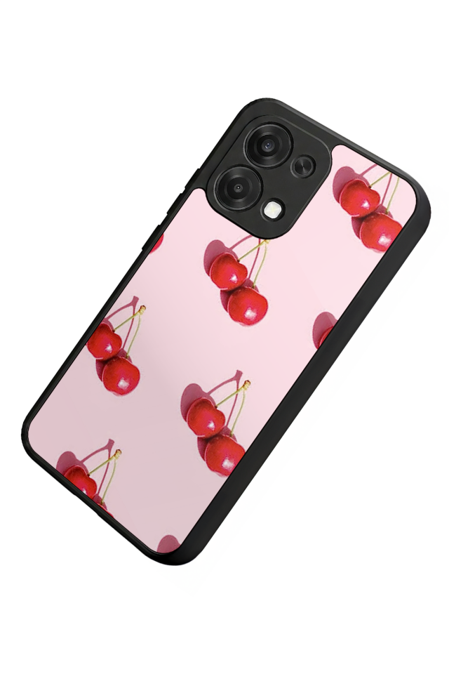 Oppo A6 Pro Uyumlu Kiraz Tasarımlı Glossy Premium Kılıf