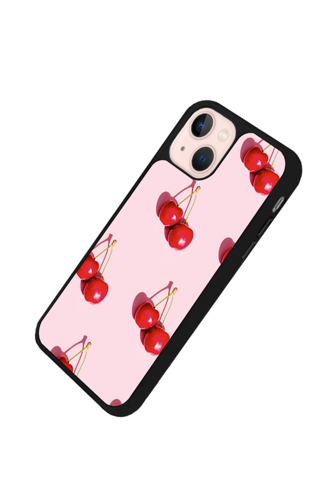 iPhone 13 Mini Uyumlu Kiraz Tasarımlı Glossy Premium Kılıf