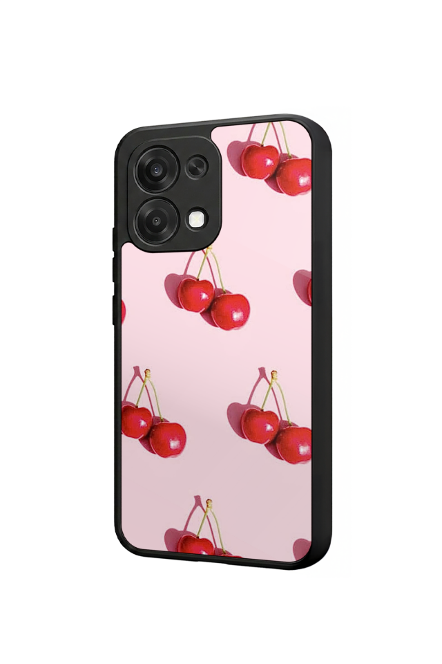 Oppo A6 Pro Uyumlu Kiraz Tasarımlı Glossy Premium Kılıf
