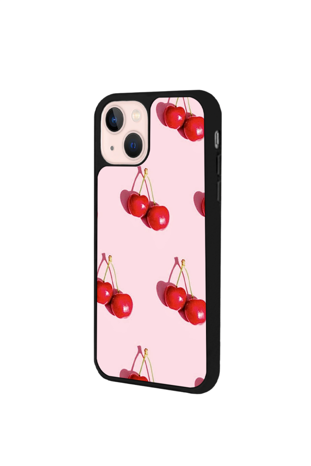 iPhone 13 Mini Uyumlu Kiraz Tasarımlı Glossy Premium Kılıf