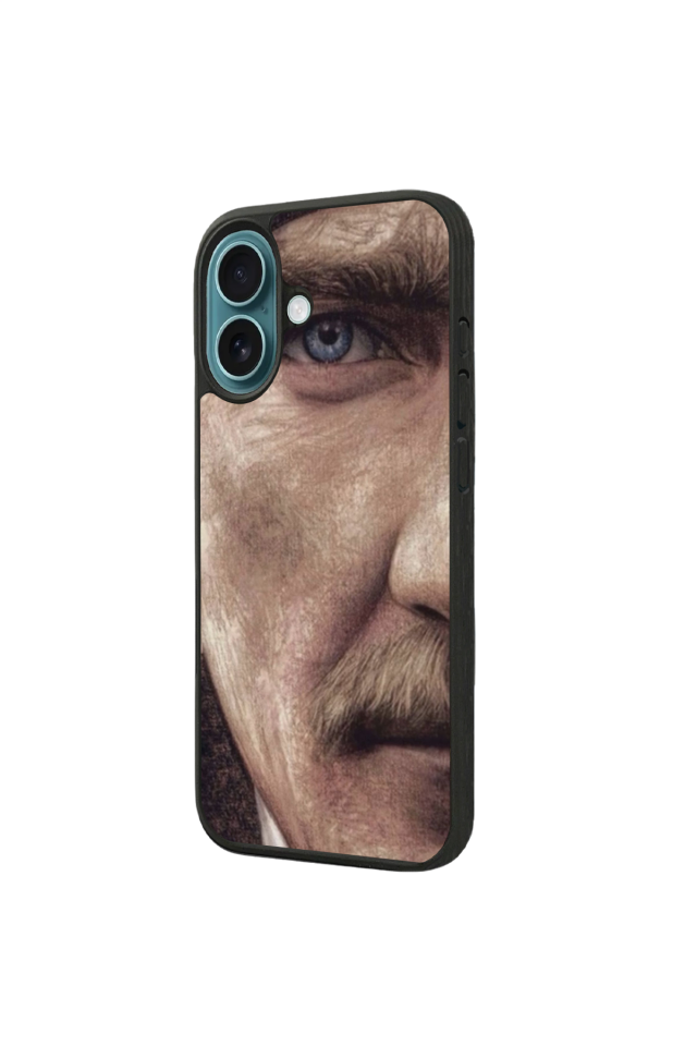 iPhone 16 Plus Uyumlu Mustafa Kemal Ataturk Tasarımlı Glossy Premium Kılıf