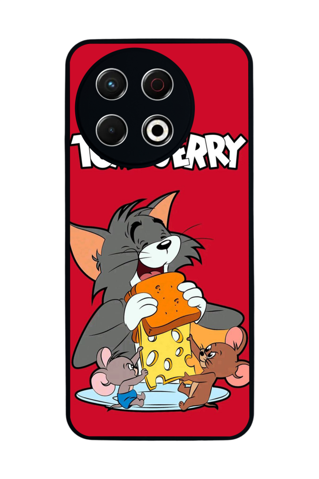 Tecno Spark 30 Pro Uyumlu Tom And Jerry Tasarımlı Glossy Premium Kılıf