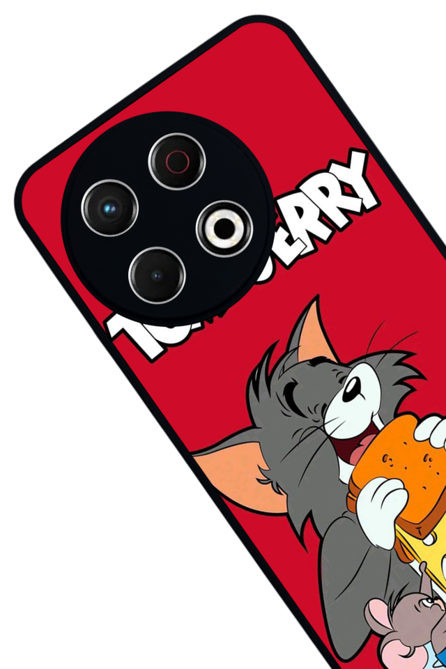 Tecno Spark 30 Pro Uyumlu Tom And Jerry Tasarımlı Glossy Premium Kılıf
