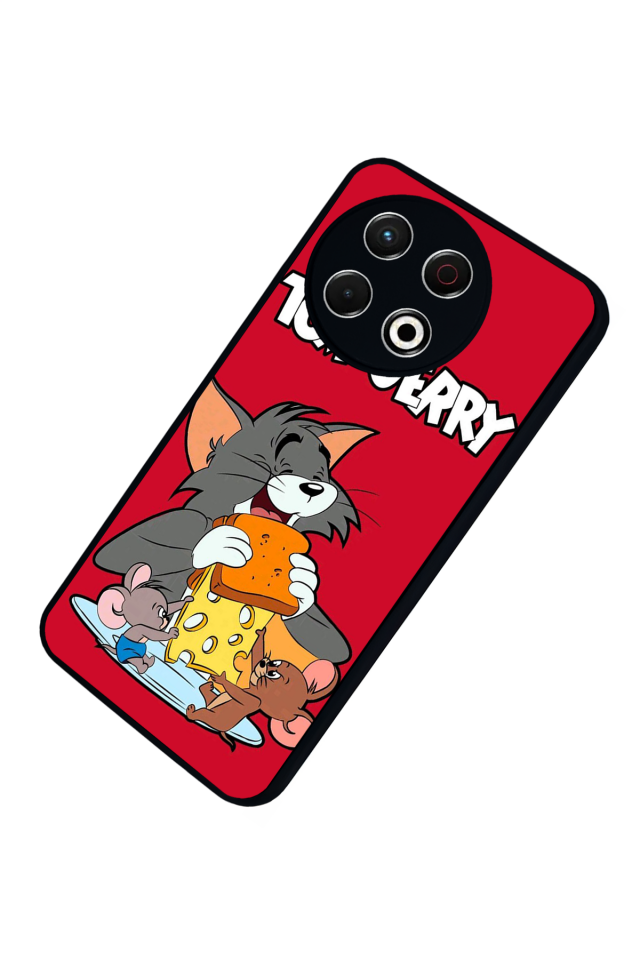 Tecno Spark 30 Pro Uyumlu Tom And Jerry Tasarımlı Glossy Premium Kılıf