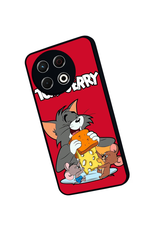 Tecno Spark 30 Pro Uyumlu Tom And Jerry Tasarımlı Glossy Premium Kılıf