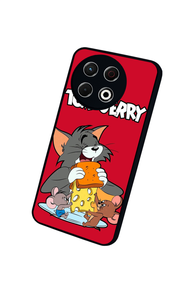 Tecno Spark 30 Pro Uyumlu Tom And Jerry Tasarımlı Glossy Premium Kılıf