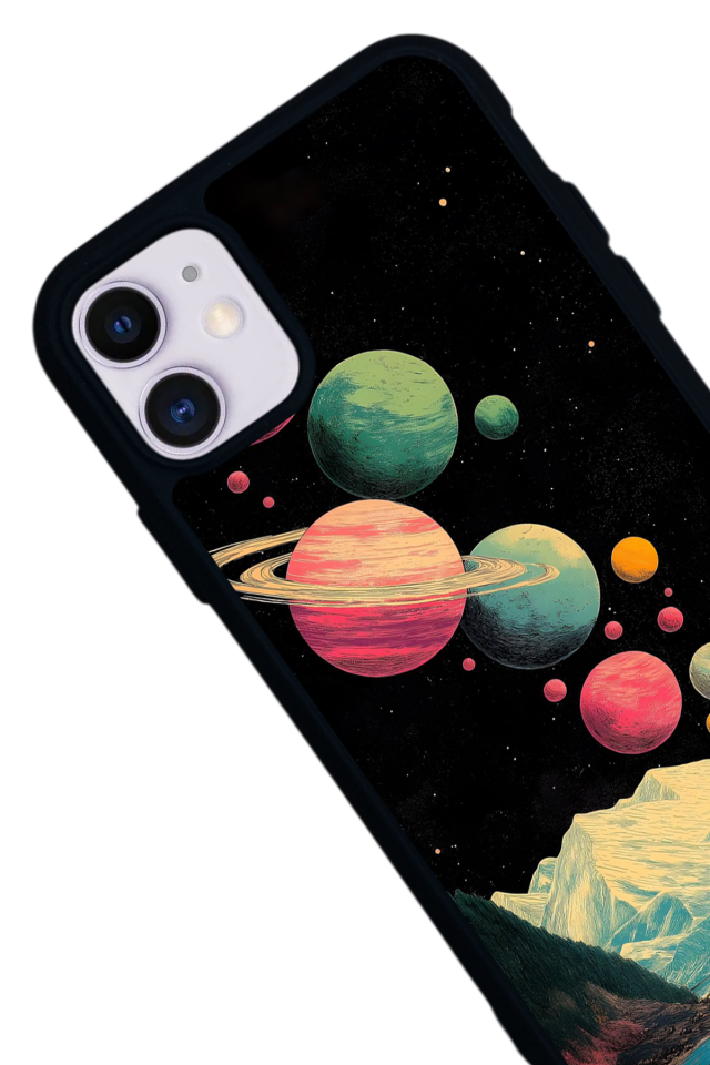 iPhone 11 Uyumlu Uzay Tasarımlı Glossy Premium Kılıf