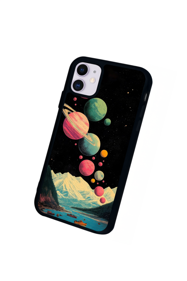 iPhone 11 Uyumlu Uzay Tasarımlı Glossy Premium Kılıf