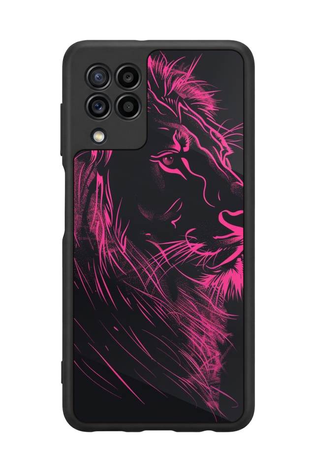 Samsung Galaxy M32 Uyumlu Aslan Tasarımlı Glossy Premium Kılıf