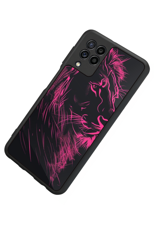 Samsung Galaxy M32 Uyumlu Aslan Tasarımlı Glossy Premium Kılıf