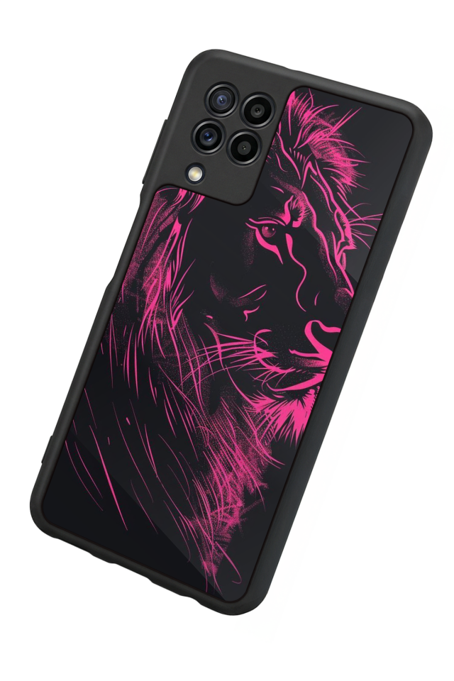 Samsung Galaxy M32 Uyumlu Aslan Tasarımlı Glossy Premium Kılıf