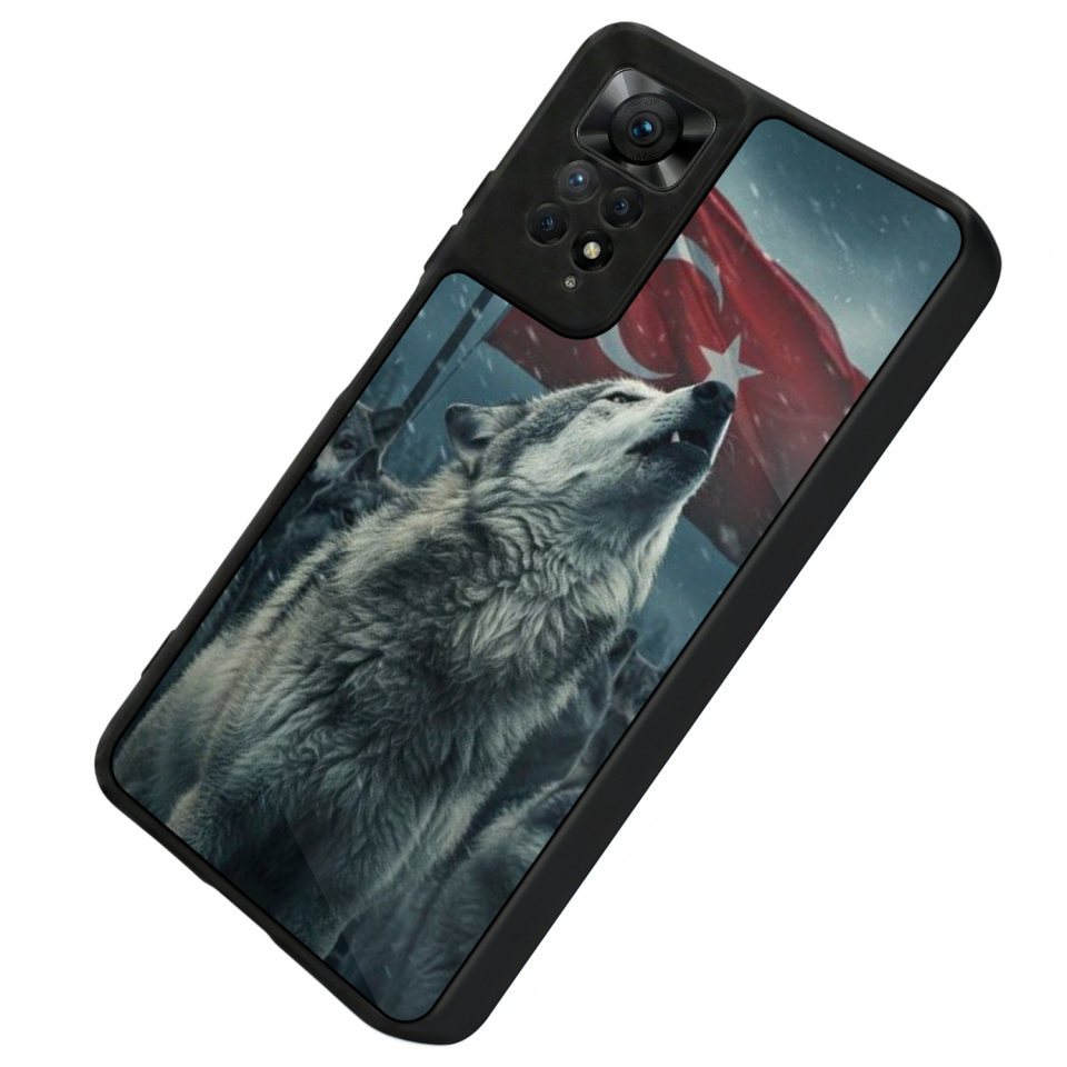 Xiaomi Redmi Note 11 Pro Uyumlu Bozkurt Tasarımlı Glossy Premium Kılıf