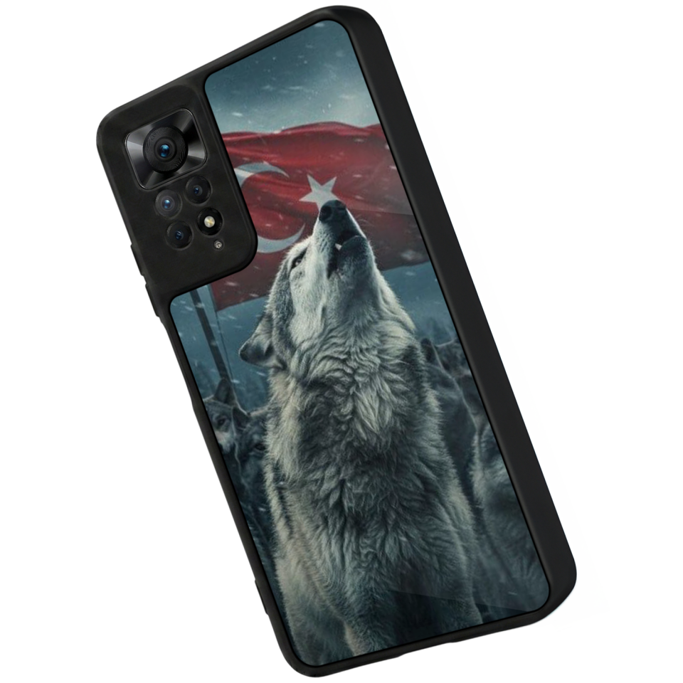 Xiaomi Redmi Note 11 Pro Uyumlu Bozkurt Tasarımlı Glossy Premium Kılıf