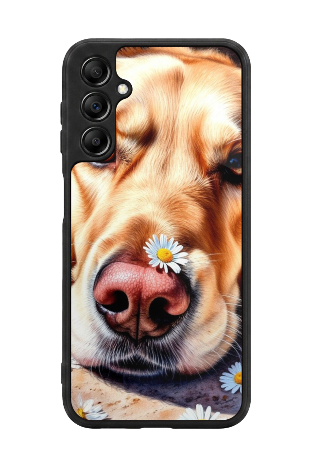 Samsung Galaxy A14 Uyumlu Golden Kopek Tasarımlı Glossy Premium Kılıf