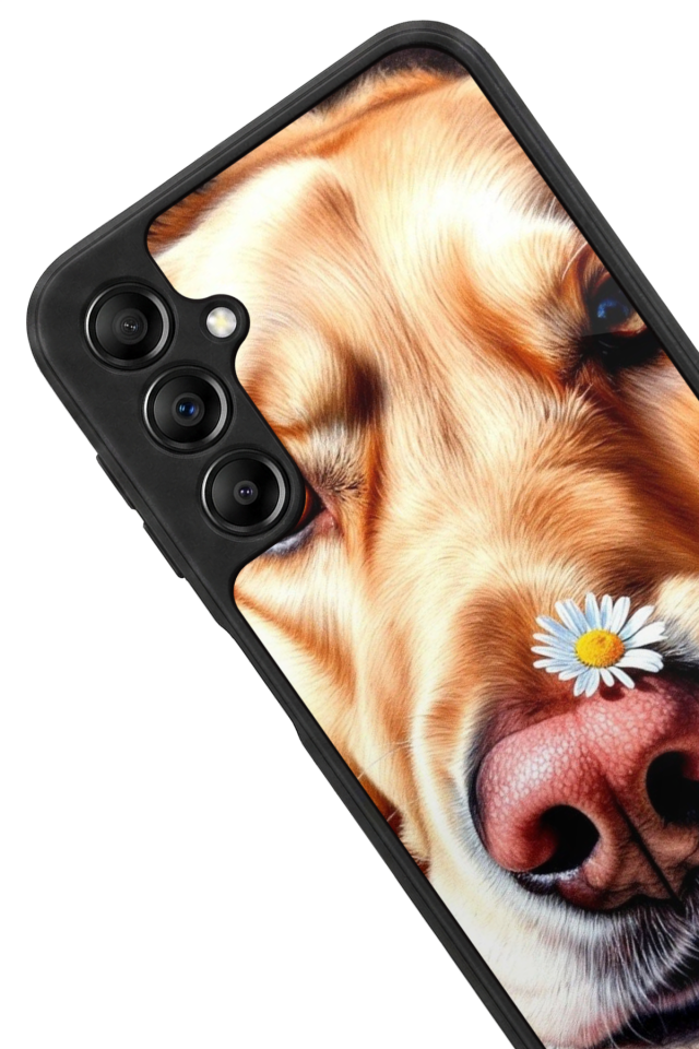 Samsung Galaxy A14 Uyumlu Golden Kopek Tasarımlı Glossy Premium Kılıf