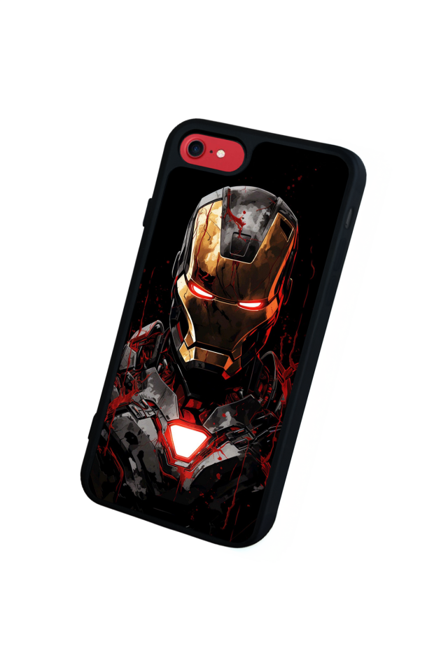 iPhone 8 Uyumlu  Iron Man ( Demir Adam ) Tasarımlı Glossy Premium Kılıf
