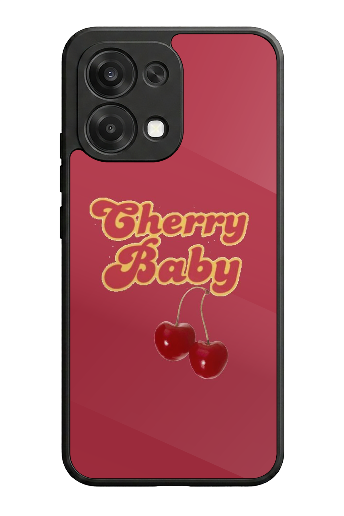 Oppo A6 Pro Uyumlu Kiraz Tasarımlı Glossy Premium Kılıf