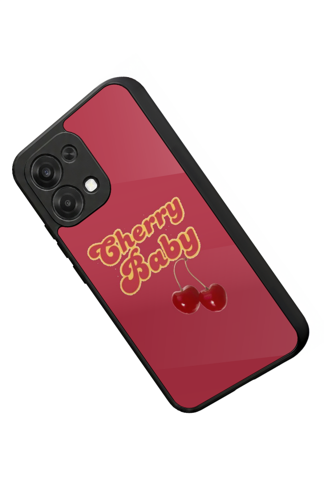 Oppo A6 Pro Uyumlu Kiraz Tasarımlı Glossy Premium Kılıf