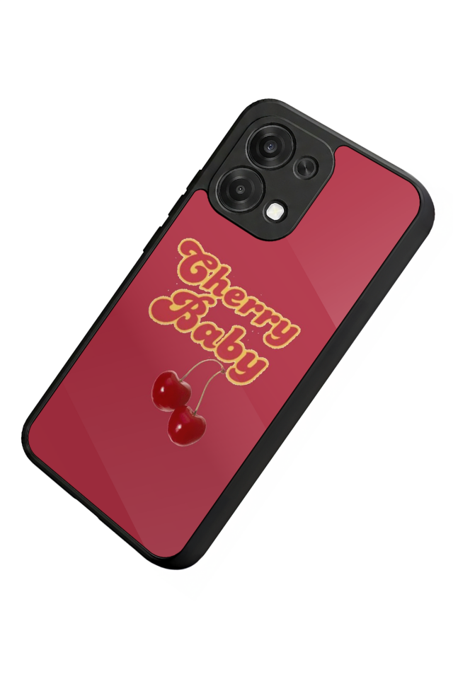 Oppo A6 Pro Uyumlu Kiraz Tasarımlı Glossy Premium Kılıf