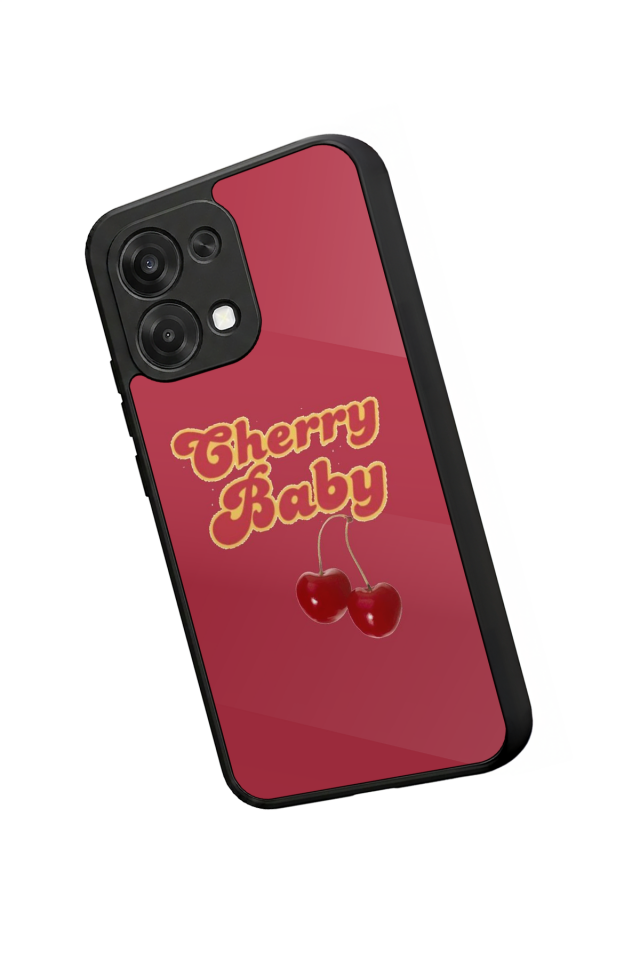 Oppo A6 Pro Uyumlu Kiraz Tasarımlı Glossy Premium Kılıf