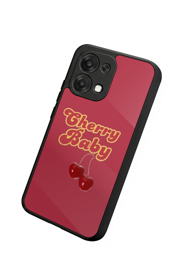 Oppo A6 Pro Uyumlu Kiraz Tasarımlı Glossy Premium Kılıf