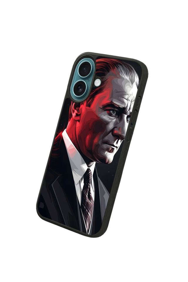iPhone 16 Plus Uyumlu Mustafa Kemal Ataturk Tasarımlı Glossy Premium Kılıf