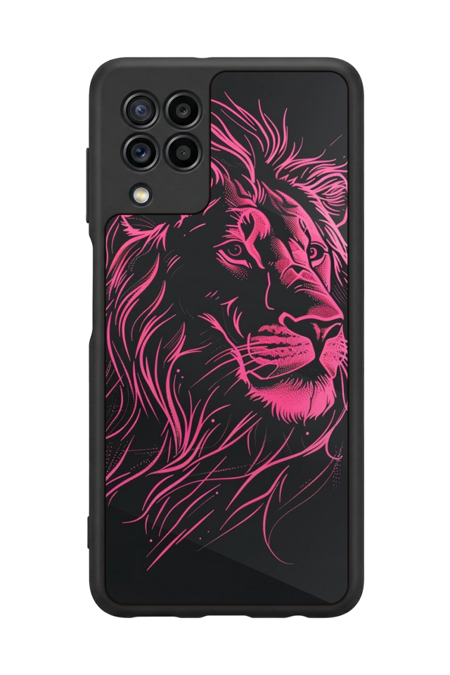 Samsung Galaxy M32 Uyumlu Aslan Tasarımlı Glossy Premium Kılıf