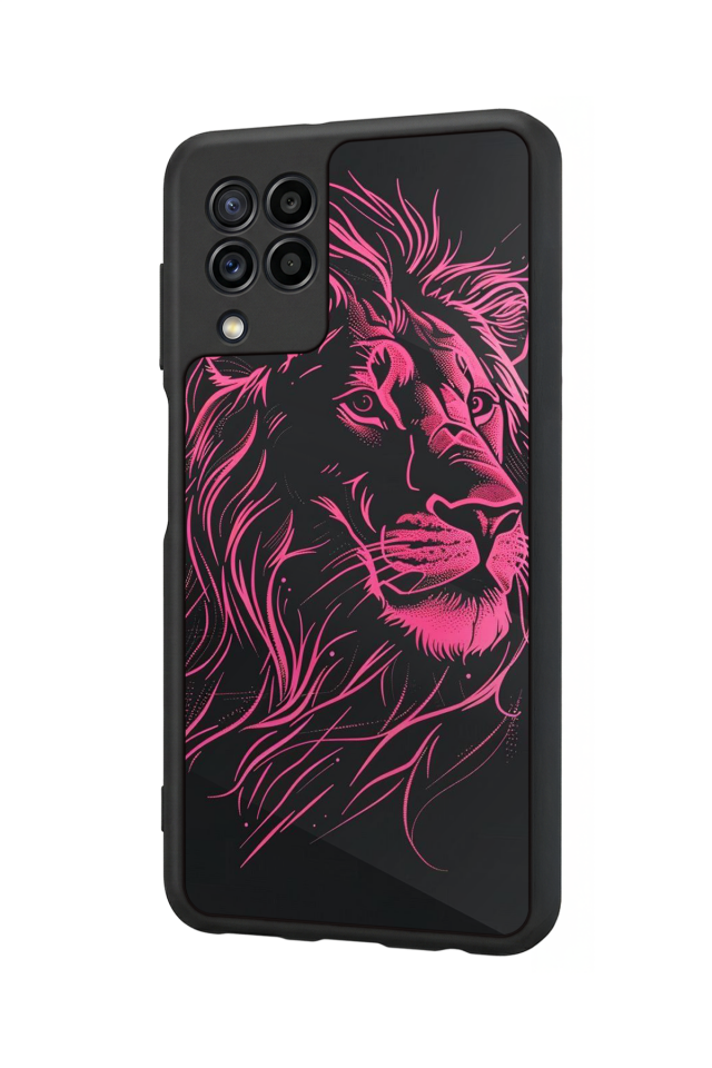 Samsung Galaxy M32 Uyumlu Aslan Tasarımlı Glossy Premium Kılıf