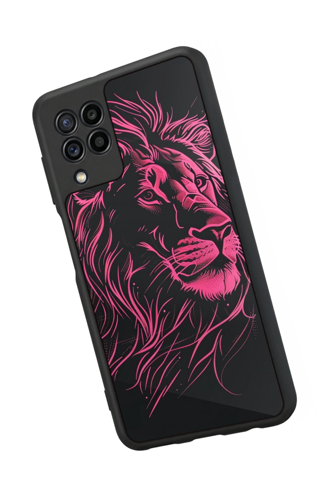 Samsung Galaxy M32 Uyumlu Aslan Tasarımlı Glossy Premium Kılıf