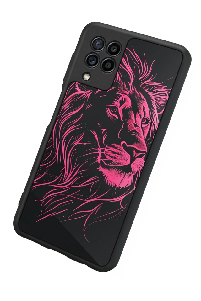 Samsung Galaxy M32 Uyumlu Aslan Tasarımlı Glossy Premium Kılıf