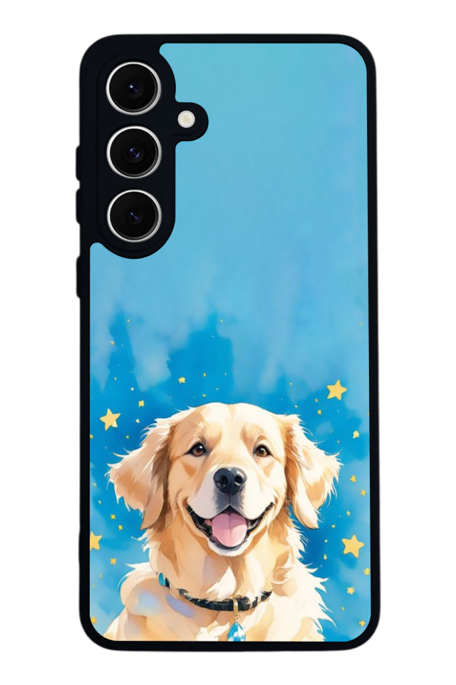 Samsung Galaxy S24 FE Uyumlu Golden Kopek Tasarımlı Glossy Premium Kılıf