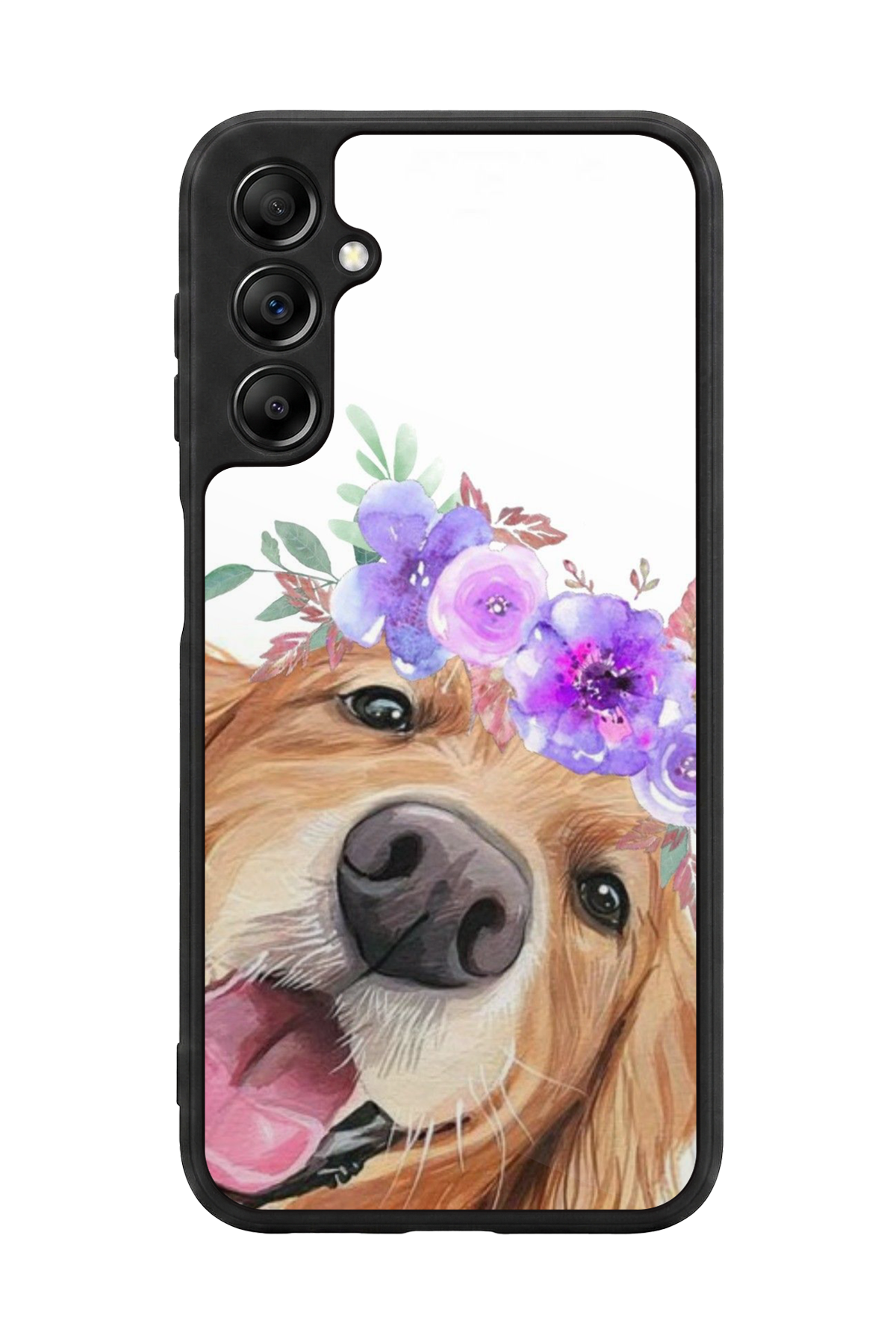 Samsung Galaxy A14 Uyumlu Golden Kopek Tasarımlı Glossy Premium Kılıf