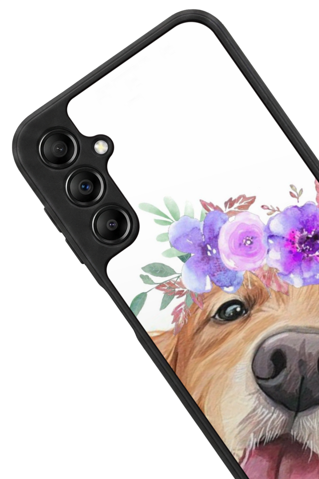 Samsung Galaxy A14 Uyumlu Golden Kopek Tasarımlı Glossy Premium Kılıf