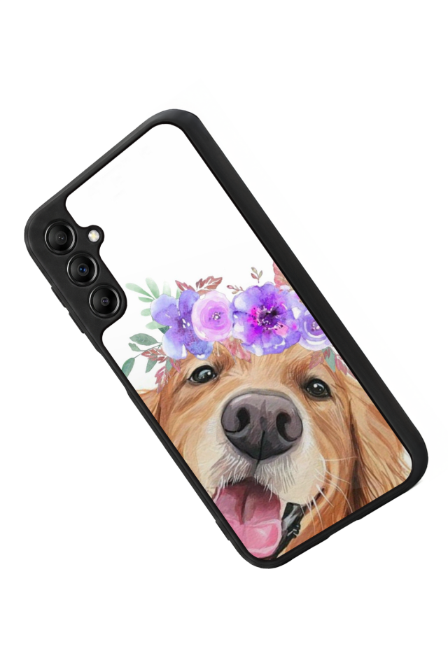 Samsung Galaxy A14 Uyumlu Golden Kopek Tasarımlı Glossy Premium Kılıf