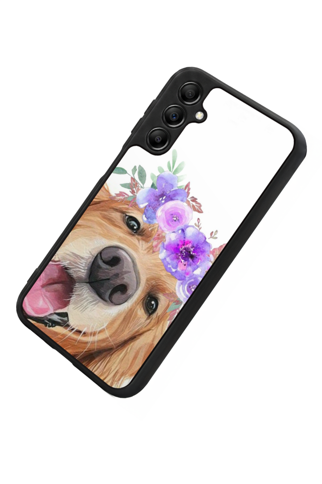 Samsung Galaxy A14 Uyumlu Golden Kopek Tasarımlı Glossy Premium Kılıf