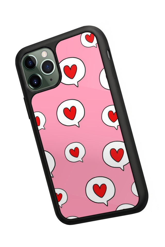 iPhone 11 Pro Max Uyumlu Kalp Love Tasarımlı Glossy Premium Kılıf