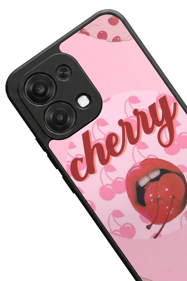 Oppo A6 Pro Uyumlu Kiraz Tasarımlı Glossy Premium Kılıf