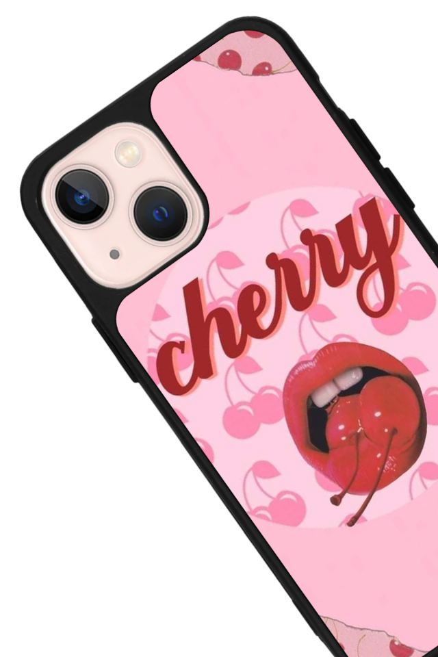 iPhone 13 Mini Uyumlu Kiraz Tasarımlı Glossy Premium Kılıf