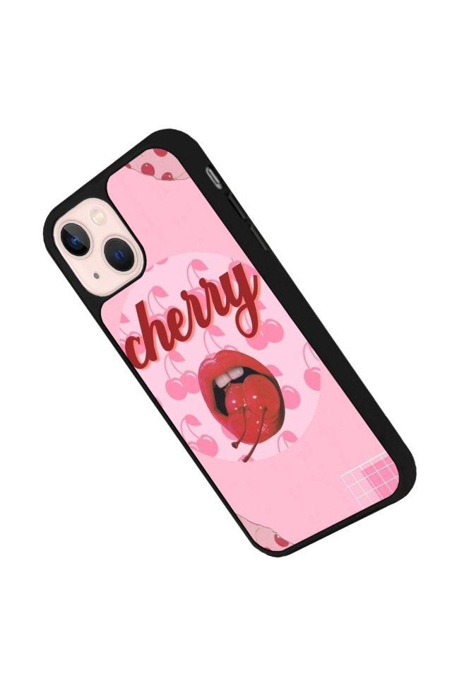 iPhone 13 Mini Uyumlu Kiraz Tasarımlı Glossy Premium Kılıf