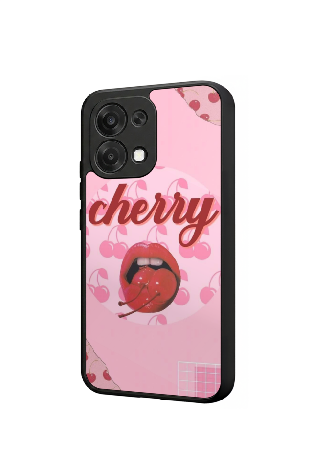 Oppo A6 Pro Uyumlu Kiraz Tasarımlı Glossy Premium Kılıf