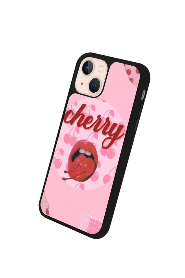 iPhone 13 Mini Uyumlu Kiraz Tasarımlı Glossy Premium Kılıf