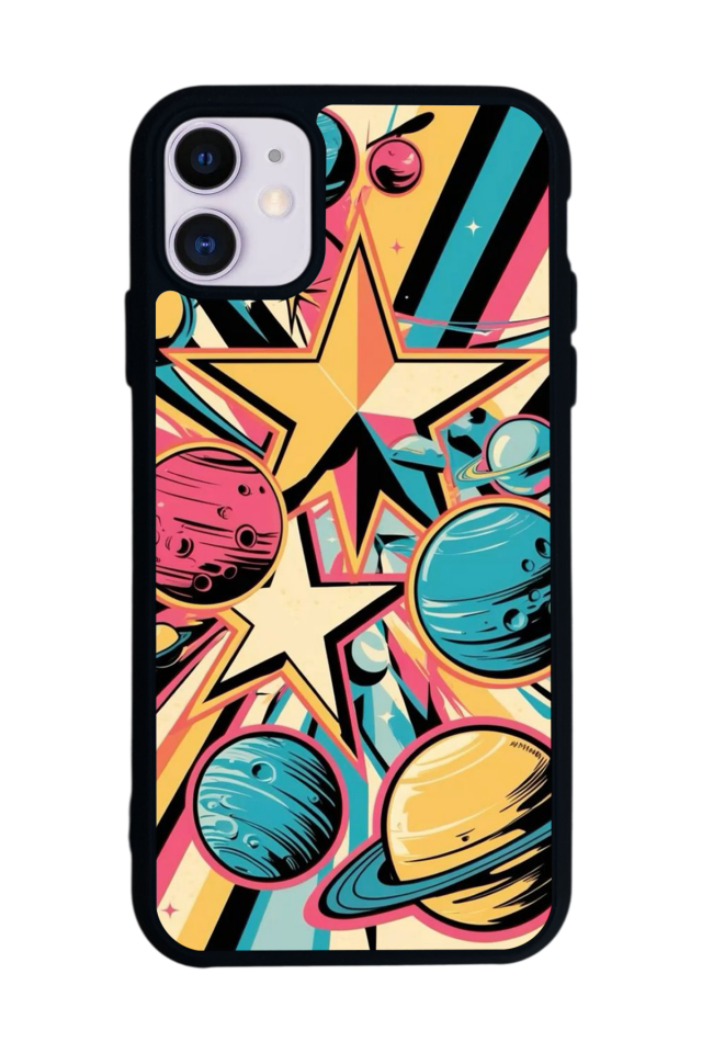iPhone 11 Uyumlu Uzay Tasarımlı Glossy Premium Kılıf
