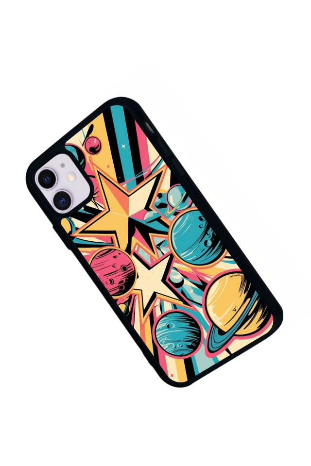 iPhone 11 Uyumlu Uzay Tasarımlı Glossy Premium Kılıf