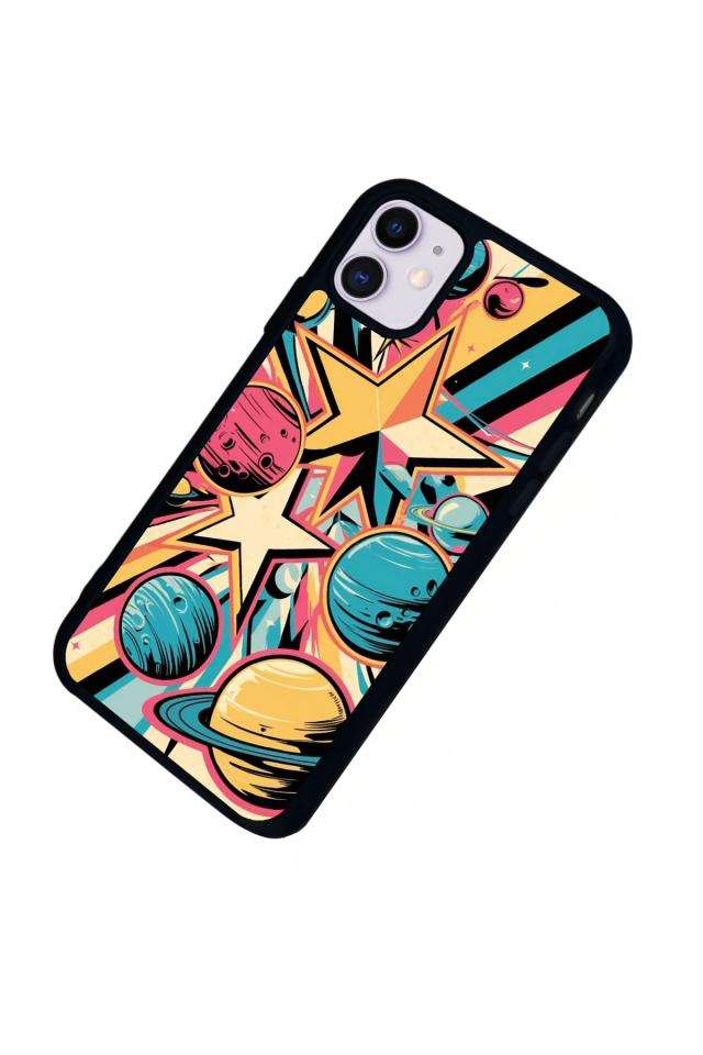 iPhone 11 Uyumlu Uzay Tasarımlı Glossy Premium Kılıf