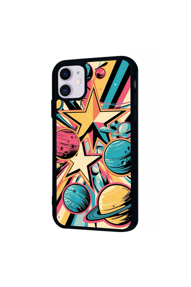 iPhone 11 Uyumlu Uzay Tasarımlı Glossy Premium Kılıf