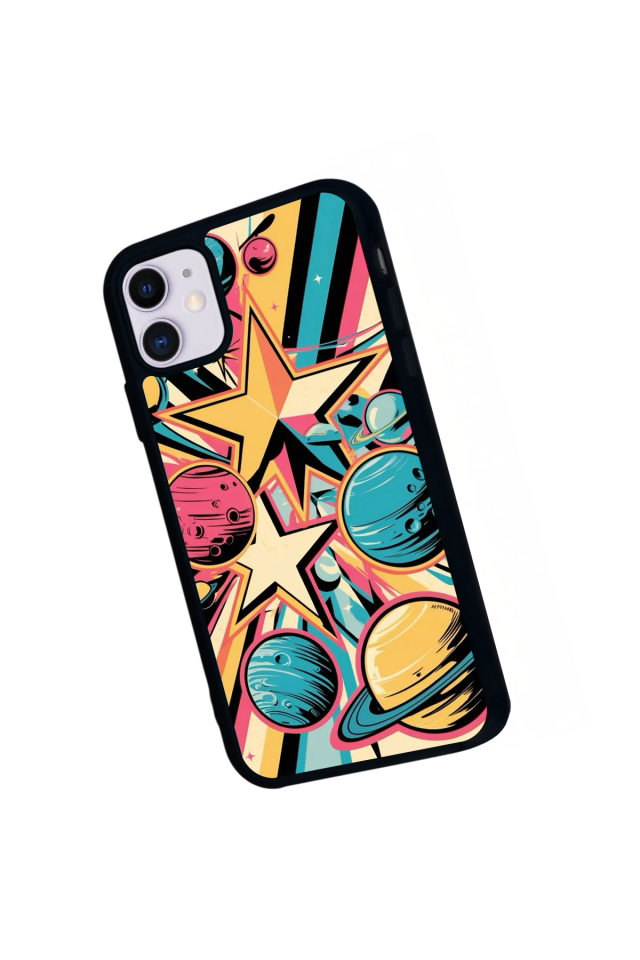 iPhone 11 Uyumlu Uzay Tasarımlı Glossy Premium Kılıf