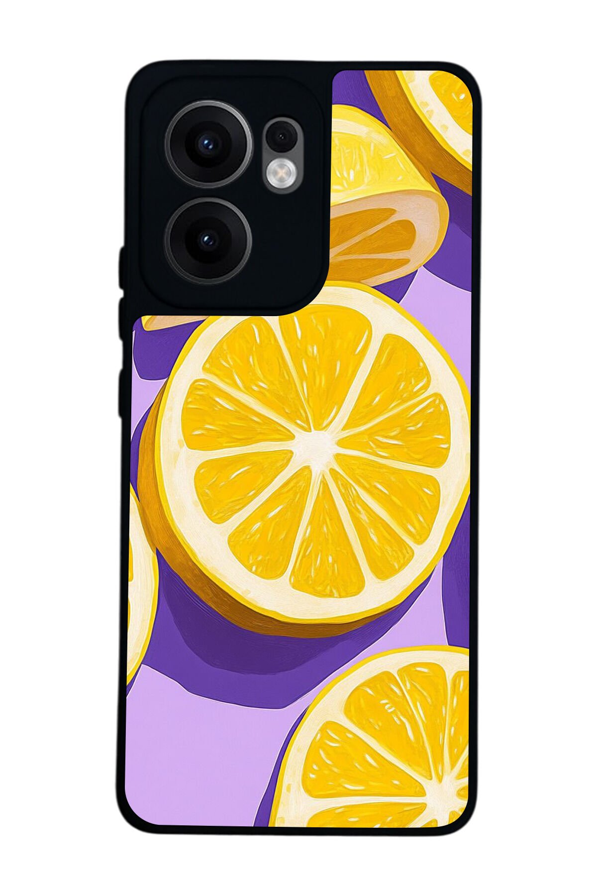 Oppo Reno 13F Uyumlu Limon Tasarımlı Glossy Premium Kılıf