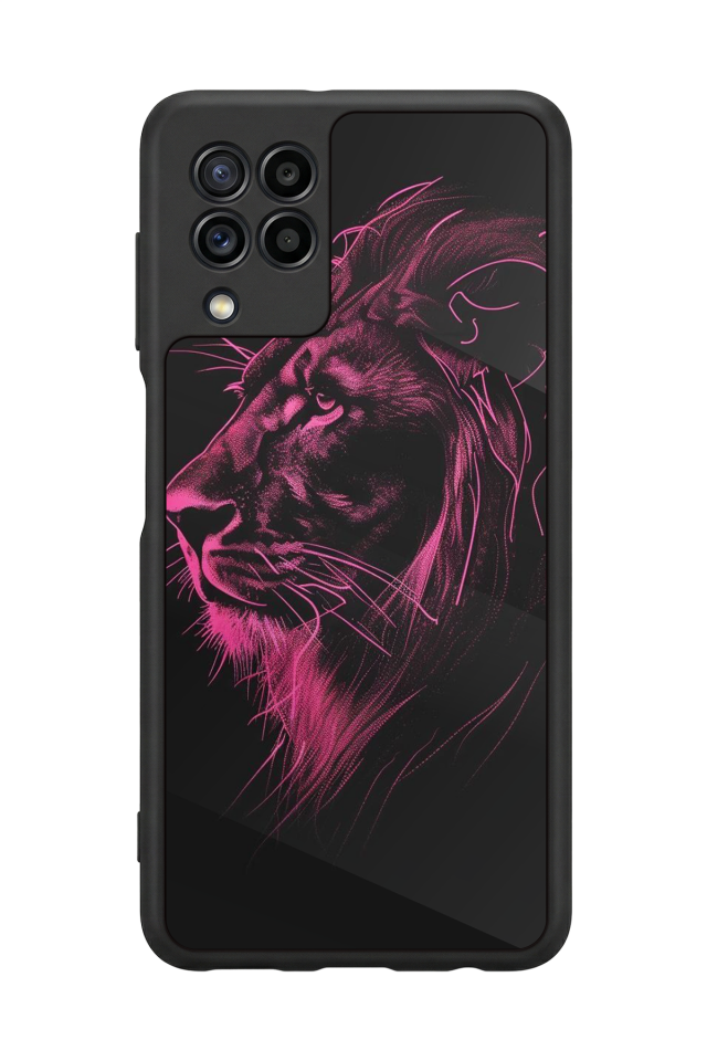 Samsung Galaxy M32 Uyumlu Aslan Tasarımlı Glossy Premium Kılıf