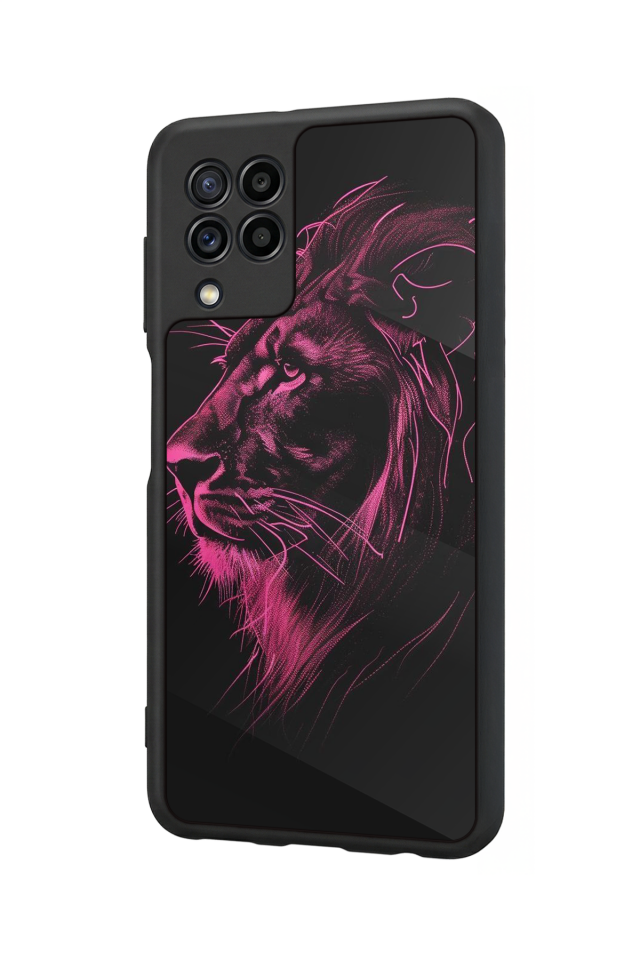 Samsung Galaxy M32 Uyumlu Aslan Tasarımlı Glossy Premium Kılıf